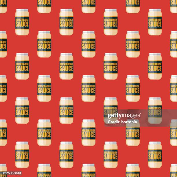 horseradish condiment pattern - empty jar stock illustrations