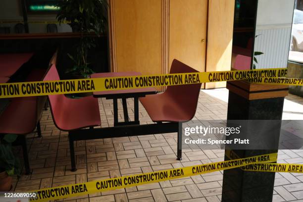 Seating is banned at a Chinese restaurant on May 20, 2020 in Linden, New Jersey. New Jersey is slowing allowing businesses to open after months of a...