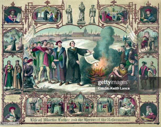 illustrazioni stock, clip art, cartoni animati e icone di tendenza di vita di martin lutero (1483-1546) - protestantism