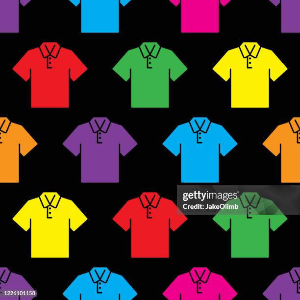 polo shirt muster bunt - polo shirt stock-grafiken, -clipart, -cartoons und -symbole