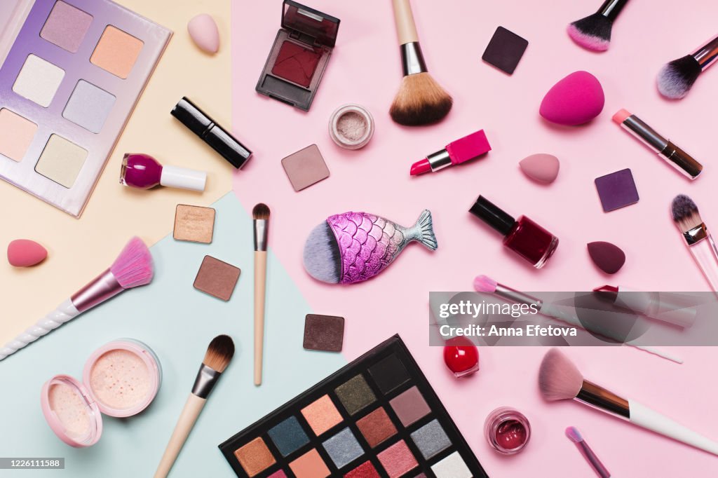 Background with decorative cosmetics