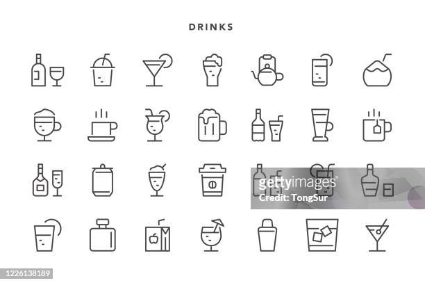 getränke-icons - whipped food stock-grafiken, -clipart, -cartoons und -symbole