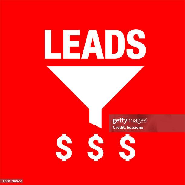 simple funnel with leads and dollar sign icon - lead generation stock illustrations