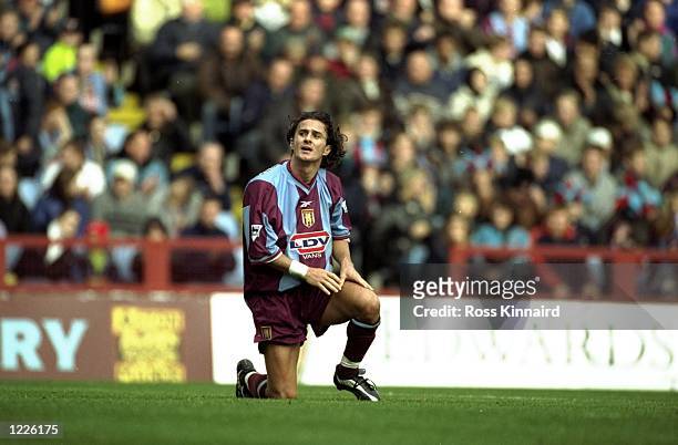Benito Carbone of Aston Villa in action during the FA Carling Premiership match against Wimbledon played at Villa Park in Birmingham, England. The...