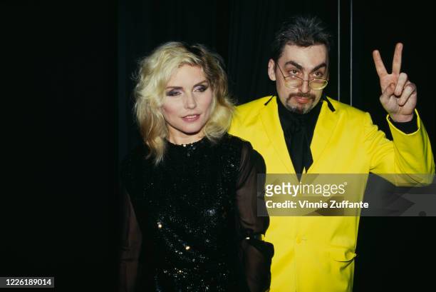 American singer-songwriter Debbie Harry and American guitarist Chris Stein at Club 4D in New York City, New York, 31st December 1986.