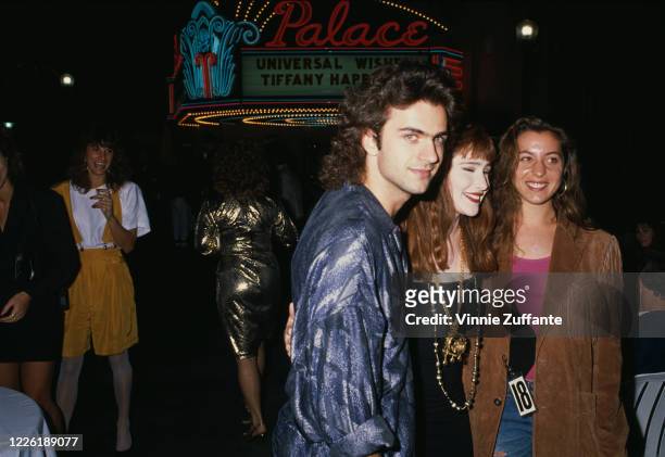 American guitarist Dweezil Zappa, American singer Tiffany Darwish, and American actress Moon Unit Zappa attend the 18th birthday celebrations of...