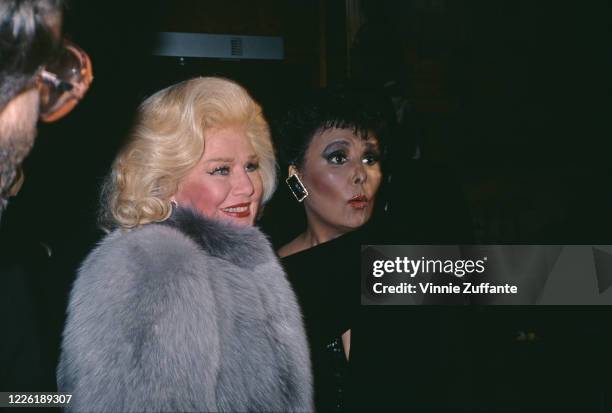 American actress, dancer and singer Ginger Rogers and American singer, actress and civil rights activist Lena Horne attend the 37th Annual Tony...