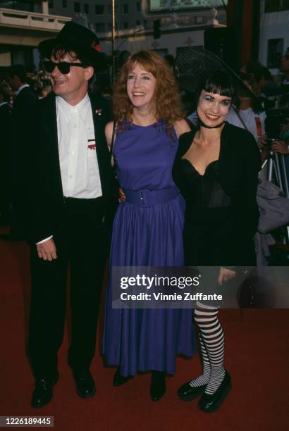 American singer and musician Mark Mothersbaugh, American actress Laraine Newman, and American actress Nancye Ferguson, Mothersbaugh's wife, attend...