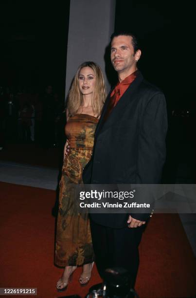 American actress Shauna Sands and her husband, American actor Lorenzo Lamas attend the 2000 Annual International Film Festival Awards Gala, held at...