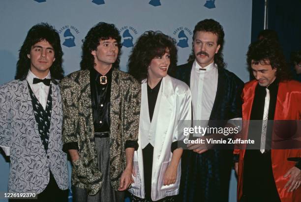 American rock band Starship attend the 28th Annual Grammy Awards, held at the Shrine Auditorium in Los Angeles, California, 25th February 1986.