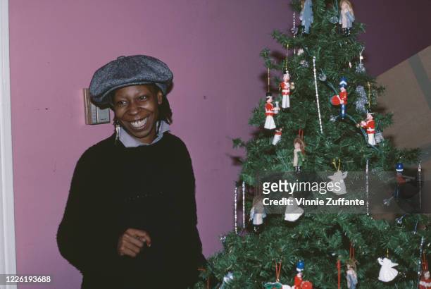 American actress and comedian Whoopi Goldberg with her tree at the 2nd Annual 'A Night of 100 Trees' Gala, benefitting the New York Special Olympics,...