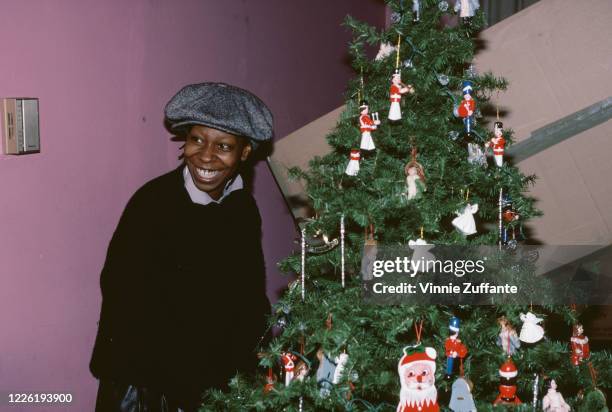 American actress and comedian Whoopi Goldberg with her tree at the 2nd Annual 'A Night of 100 Trees' Gala, benefitting the New York Special Olympics,...