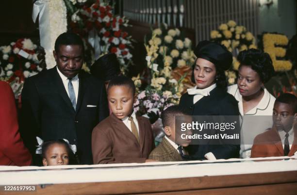 The deceased's brother, Reverend Alfred Daniel King , his widow Coretta Scott King, and his children Martin Luther King III, Dexter King and Bernice...