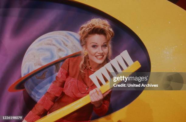 Pack' die Zahnbürste ein, Fernsehserie, Deutschland 1994-1996, Spielshow, Gameshow, Darsteller: Anja Sieber