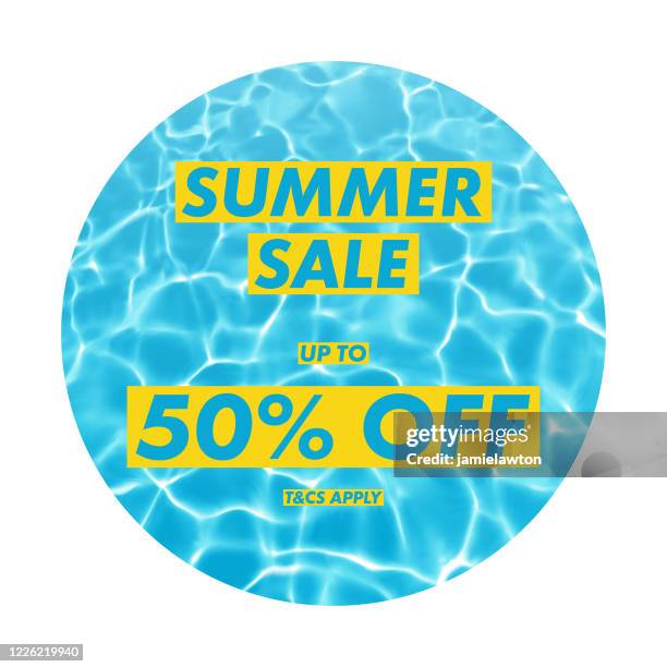 summer sale realistic water surface background with ripples and reflections - swimming pool from above stock illustrations