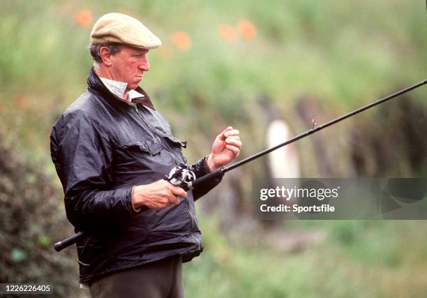 Galway , Ireland - 6 June 1993; Republic of Ireland manager Jack Charlton during a fishing trip to Galway.