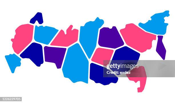 russian vector map - soviet union map stock illustrations