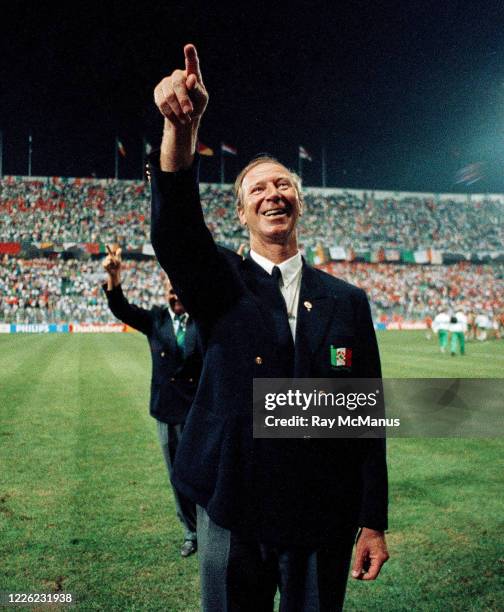 Palermo , Italy - 21 June 1990; Republic of Ireland manager Jack Charlton after the FIFA World Cup 1990 Group F match between Republic of Ireland and...