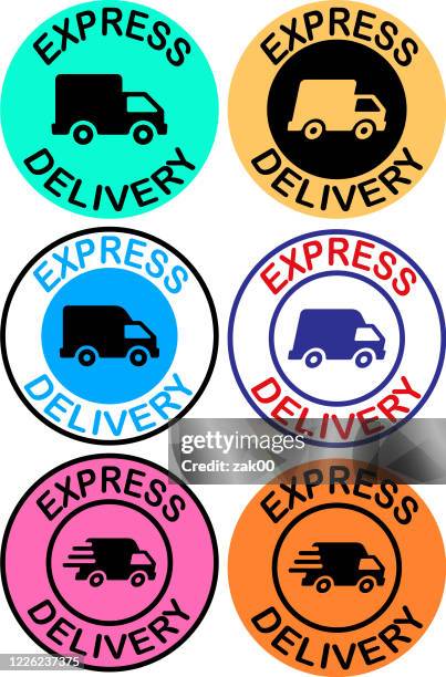 sticker - delivery van driver stock illustrations