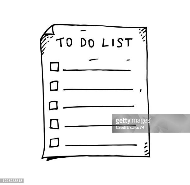hand drawn to do list - liso stock illustrations