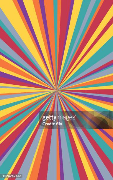 colorful blast lines abstract vertical background - vanishing point stock illustrations