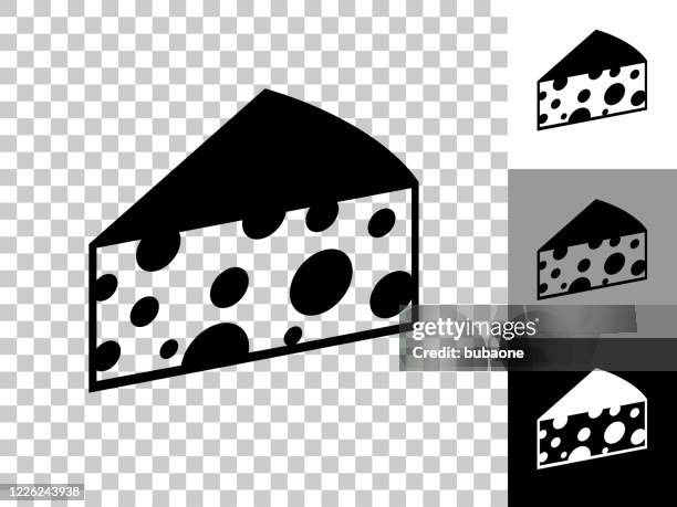 cheese icon on checkerboard transparent background - cheese selection stock illustrations