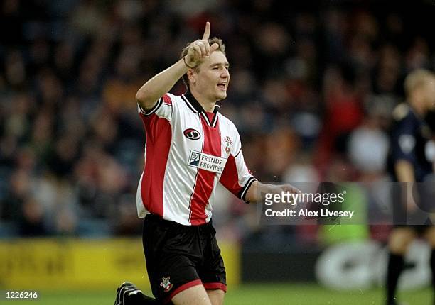 Marian Pahars of Southampton celebrates his goal against Wimbledon during the FA Carling Premiership match at Selhurst Park in London. The game ended...