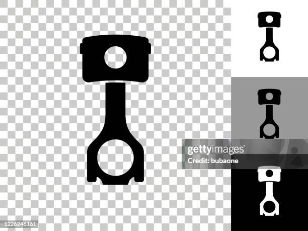 plant tool icon on checkerboard transparent background - piston stock illustrations