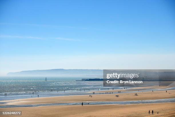 General view of Camber Sands beach on May 21, 2020 in Camber Sands, United Kingdom. The British government has started easing the lockdown it imposed...