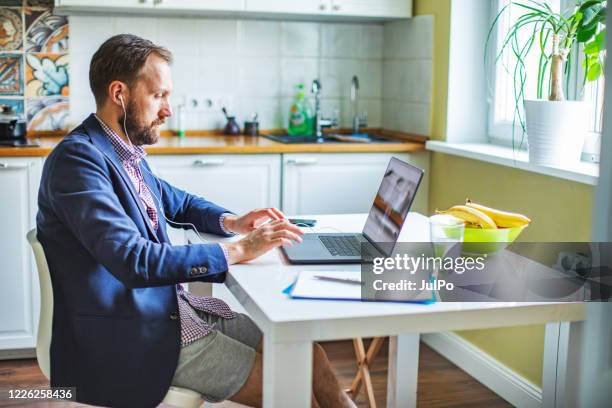 new dress code for online business meetings during quarantine - men shorts stock pictures, royalty-free photos & images