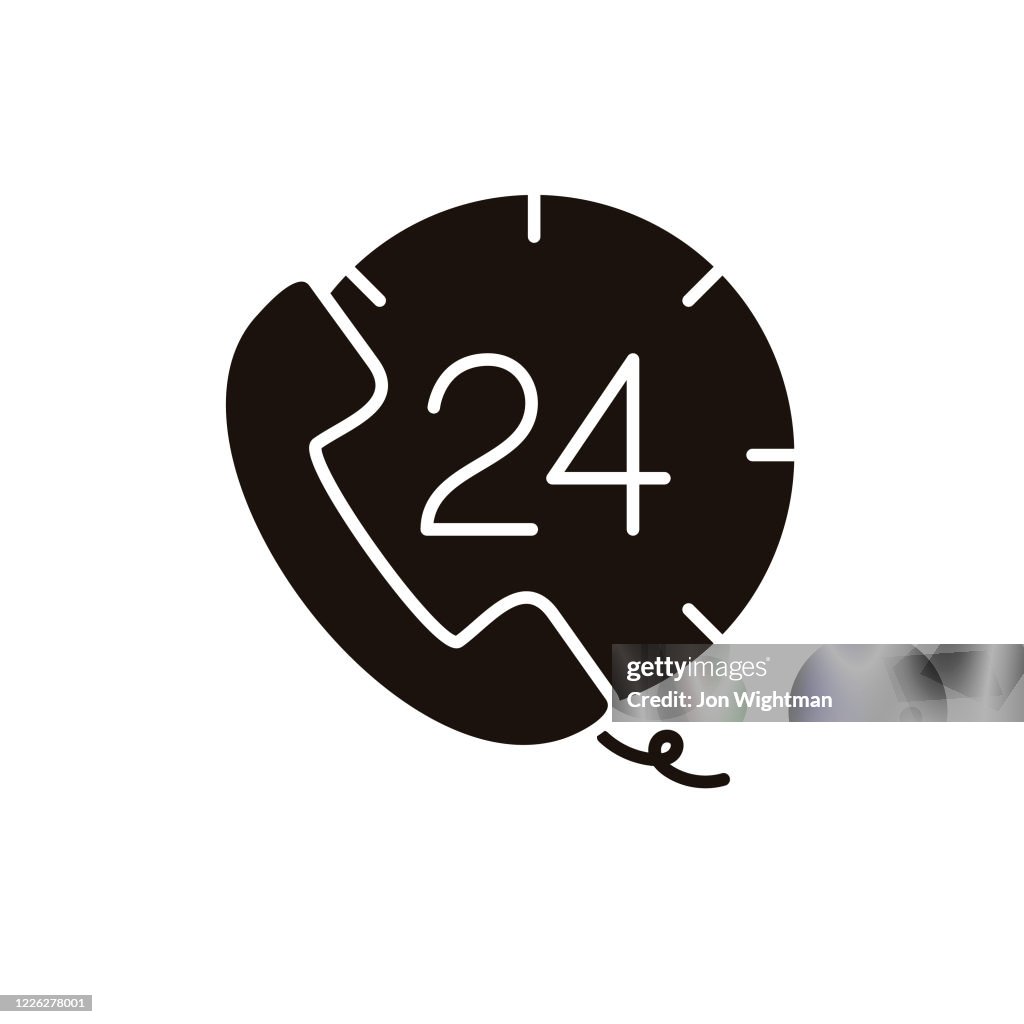 24 Hrs Telephone Icons