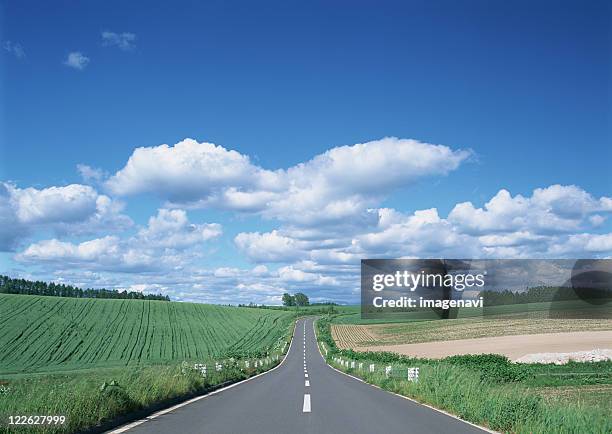 road - biei town stock pictures, royalty-free photos & images