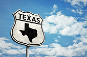 Route 66 Texas map roadsign