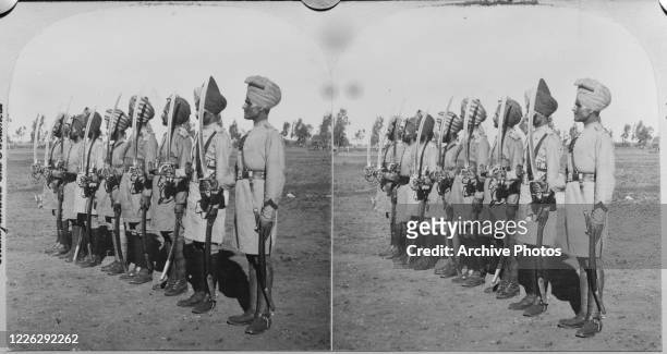 Indian soldiers supporting the British Army in Bloemfontein in the Free State of South Africa during the Second Boer War , 1900.
