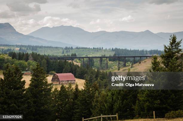farm in the field of montana - whitefish montana stock pictures, royalty-free photos & images