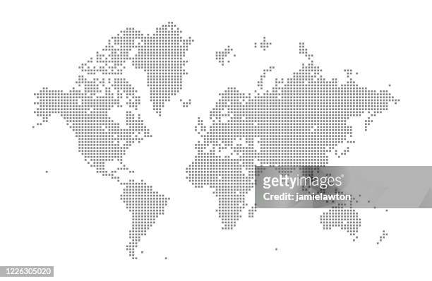 square world map - gepunktet stock-grafiken, -clipart, -cartoons und -symbole