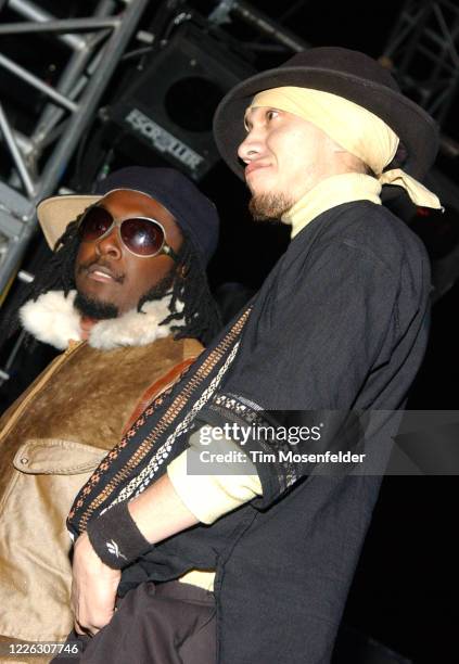 Will.I.Am and Taboo of Black Eyed Peas performs during Coachella 2003 at the Empire Polo Fields on April 26, 2003 in Indio, California.