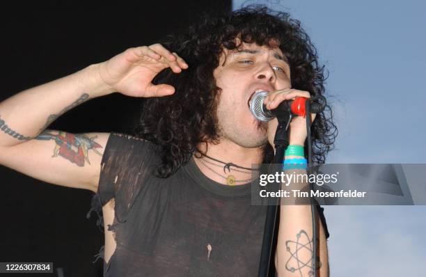 Cedric Bixler-Zavala of The Mars Volta performs during Coachella 2003 at the Empire Polo Fields on April 27, 2003 in Indio, California.