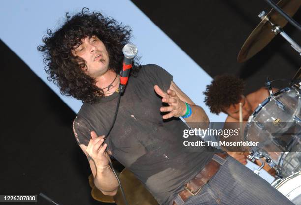 Cedric Bixler-Zavala of The Mars Volta performs during Coachella 2003 at the Empire Polo Fields on April 27, 2003 in Indio, California.