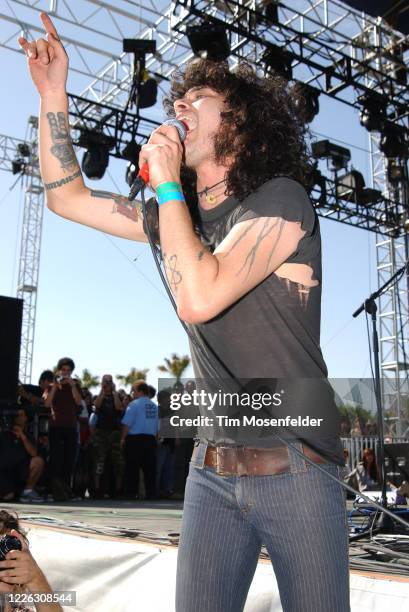Cedric Bixler-Zavala of The Mars Volta performs during Coachella 2003 at the Empire Polo Fields on April 27, 2003 in Indio, California.