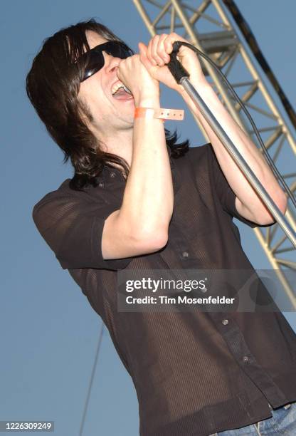 Bobby Gillespie of Primal Scream performs during Coachella 2003 at the Empire Polo Fields on April 27, 2003 in Indio, California.