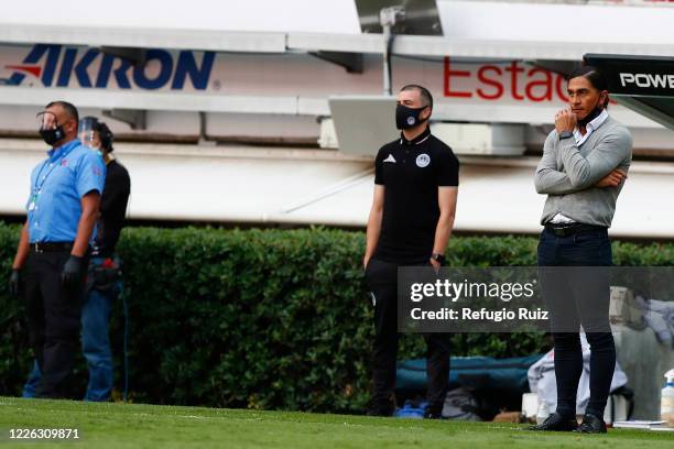 Francisco Palencia, coach of Mazatlan gestures during the match between Chivas and Mazataln FC as part of the friendly tournament Copa GNP por Mexico...