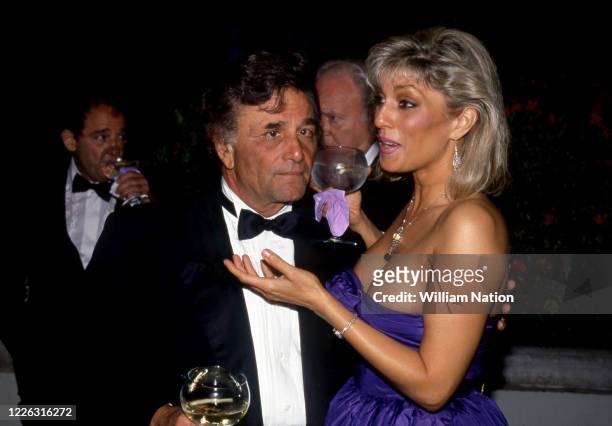 American actor and comedian Peter Falk and wife American actress Shera Danese during the Women's Wear Daily party circa September, 1987 at Elizabeth...