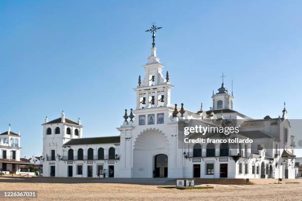 the cathedral of el rocho - el rocio stock pictures, royalty-free photos & images