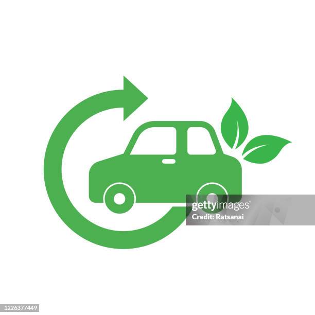 stockillustraties, clipart, cartoons en iconen met eco auto - app store logo