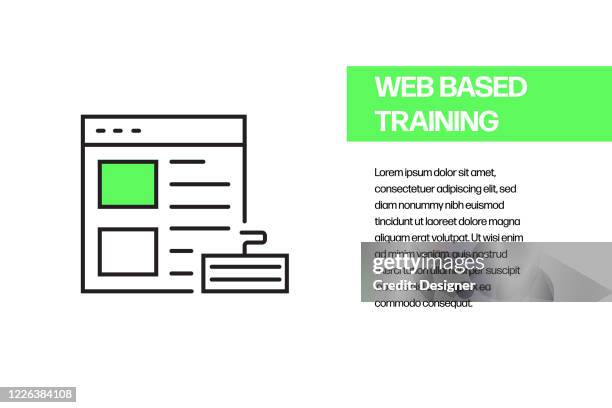 web based training flat line icon, outline vector symbol illustration. pixel perfect - activity based working stock illustrations