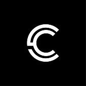 Vector Double Line Alternative Logo Letter C