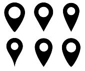Location pin icon vector. Set of map point symbols isolated. GPS marker. Map marker location. Vector illustration