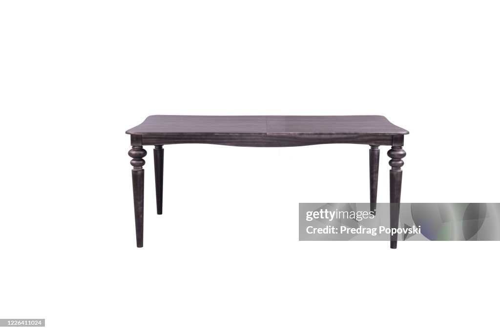 Empty , clean wooden table isolated on white background