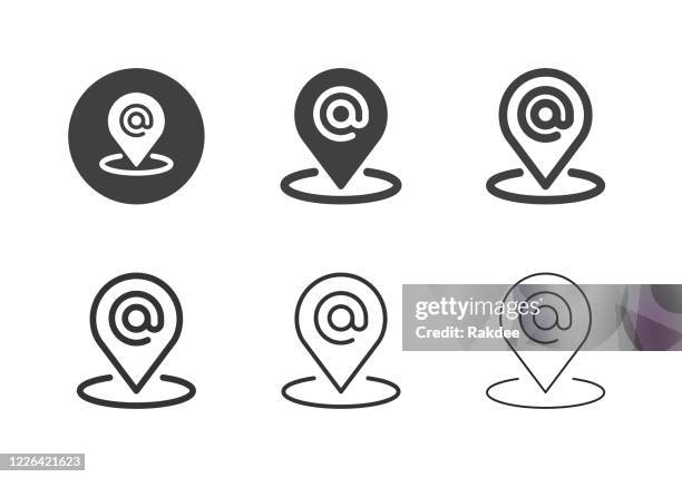 email tracking icons - multi series - direct mail stock illustrations